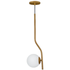 Pendente Jabuticaba Angular Globo Vidro Inclinado Dourado