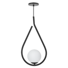 Pendente Jabuticaba Gota Globo Vidro Preto