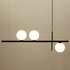 Pendente Jabuticaba Lustre Sala 3 Globos Vidro 12cm Preto