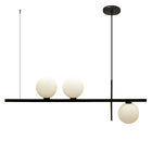 Pendente Jabuticaba Lustre Sala 3 Globos Vidro 12cm Preto