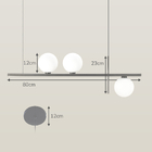 Pendente Jabuticaba Lustre Sala 3 Globos Vidro 12cm Preto