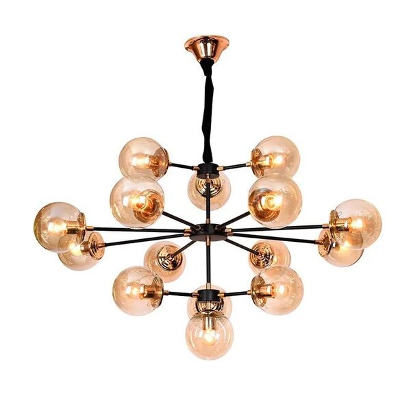 Pendente Jabuticaba Orbe Preto/dourado Nordecor 2072