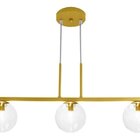 Pendente Jabuticaba Triplo Dourado Fosco Globo Transparente