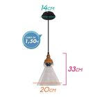 Pendente Java Vintage Madeira Metal Vidro Newline St1505