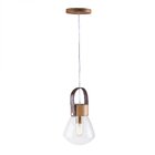 Pendente Lâmpadari Vidro Pequeno Cristal Madelustre Castanho