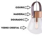 Pendente Lâmpadari Vidro Pequeno Cristal Madelustre Castanho