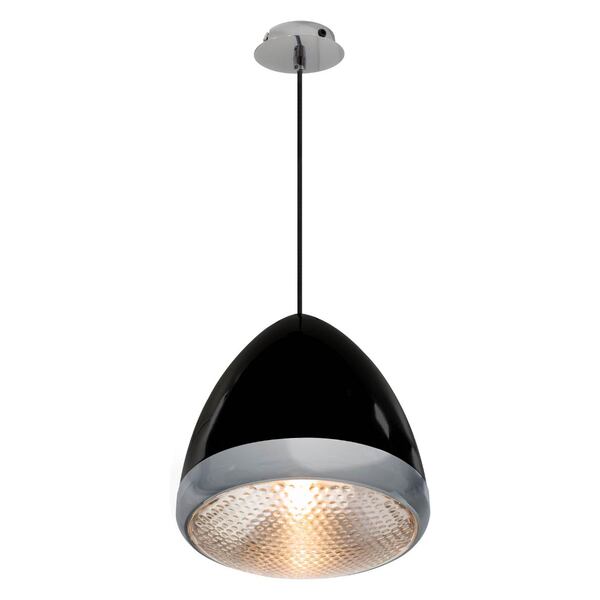 Pendente Lampetta Preto  Metal E Vidro  P/ Lampadas Tipo E27