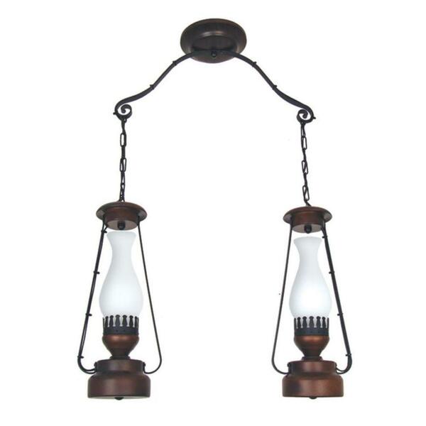 Pendente Lampião 882e Luminária Rústica 2 Lâmpadas Luminárias