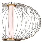 Pendente Lanterna Dourado E Branco Fosco 50cm 1xled 16w 3000k