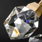 Pendente Lapidado Cristal Transparente Metal Dourado Led 5w 3