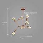 Pendente Leblon Rose Gold Rm002r Bella + 7 LED G95 Br. Quente