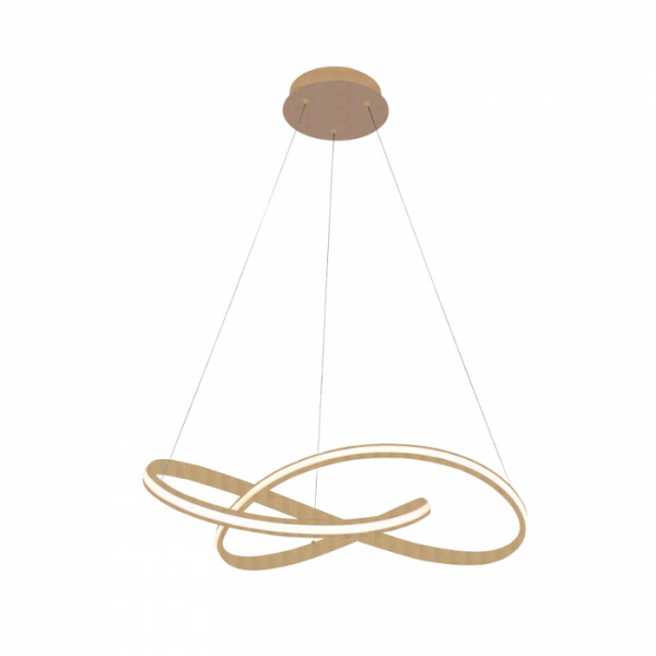 Pendente Led 3000k 32w Bivolt 50x18cm Metal E Silicone Dourad