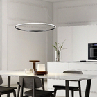 Pendente Redondo Com LED 3 em 1 Aço Horizon 1 Aro Hevvy Iluminação Preto