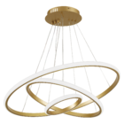 Pendente Redondo Com LED 3 em 1 Aço Horizon 3 Aros Hevvy Iluminação Dourado