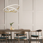 Pendente Redondo Com LED 3 em 1 Aço Horizon 3 Aros Hevvy Iluminação Dourado