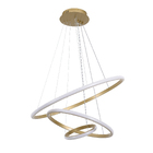 Pendente Redondo Com LED 3 em 1 Aço Horizon 3 Aros Hevvy Iluminação Dourado