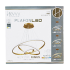 Pendente Redondo Com LED 3 em 1 Aço Horizon 3 Aros Hevvy Iluminação Dourado