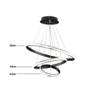 Pendente Led Andromeda 3 Aros Preto 3000k 113w - Gmh Trade