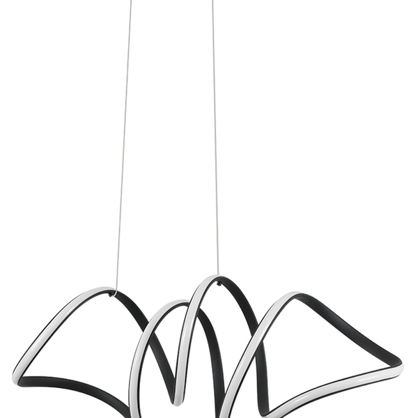 Pendente Led Lire Preto 58w 3000k Bivolt 70cm