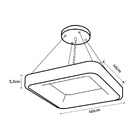 Pendente Quadrado LED Luz 3 em 1 Branco Inspire