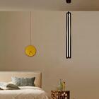 Pendente Led Preto 08x80cm 30w 3000k 3700lm Bivolt Para Salas