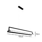 Pendente Led Preto 100x15x15cm 37w 3000k 3700lm Bivolt Para S