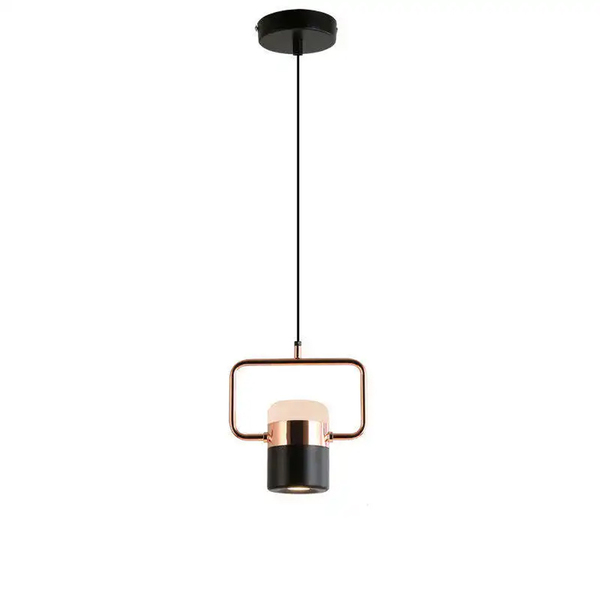 Pendente Led Preto Fosco E Rose Gold 3000k Bivolt