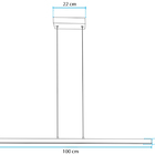 Pendente Led Recta 1 Metro Avant Ne4000k Hasta Bivolt Preto F