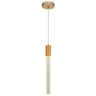 Pendente Led Tubo 3000k 5w Dourado/transp Sindora Dcd02115