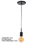 Pendente Linear 1 Lâmpada Preto E27 Pantoja & Carmona