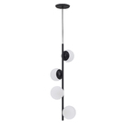 Pendente Linear 4 Lâmpadas Vertical Preto Pantoja & Carmona