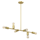 Pendente Linear 6 Lâmpadas Dourado Fosco E27 Pantoja & Carmona