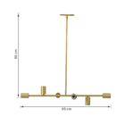 Pendente Linear 6 Lâmpadas Dourado Fosco E27 Pantoja & Carmona