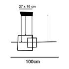 Pendente Lines Preto Com Led Integrado Branco Frio (6000k) 36