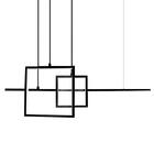 Pendente Lines Preto Com Led Integrado Branco Quente (3000k)