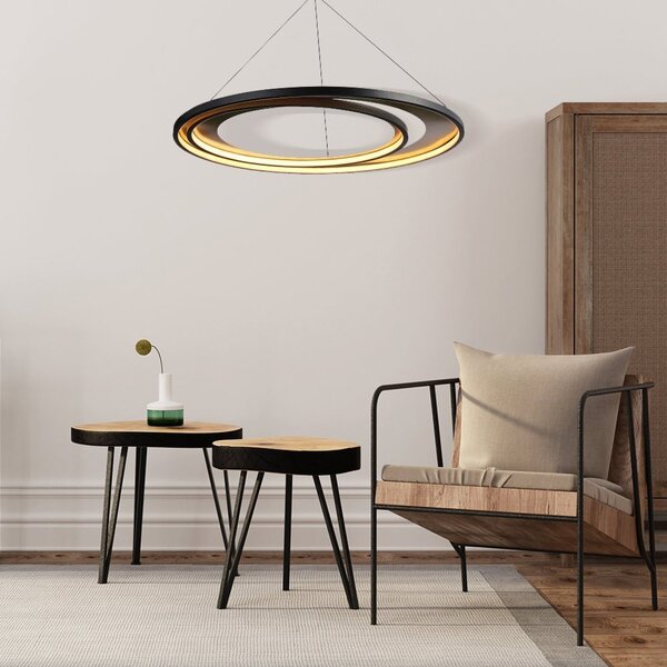 Pendente Loop 2,2cm 1x76w 3000k 2280lm Led Preto