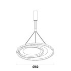 Pendente Loop 2,2cm 1x76w 3000k 2280lm Led Preto