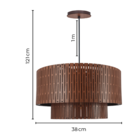 Pendente Duplo Redondo Loures Madeira Imbuia 1 Lâmpada Luzvita
