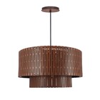 Pendente Duplo Redondo Loures Madeira Imbuia 1 Lâmpada Luzvita