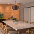 Pendente Duplo Redondo Loures Madeira Imbuia 1 Lâmpada Luzvita