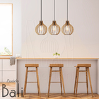 Pendente Luminária Bali E27 Bancada Moderno 3 Unidades Rústico