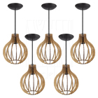 Pendente Luminária Bali E27 Bancada Moderno 5 Unidades Rústico