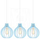 Pendente Luminária Bali E27 Moderno 3 Unidades Azul Claro