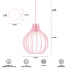 Pendente Luminária Bali E27 Moderno 3 Unidades Rosa Claro