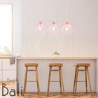 Pendente Luminária Bali E27 Moderno 3 Unidades Rosa Claro