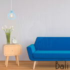 Pendente Luminária Bali E27 Quarto Azul Claro Moderno Lounge