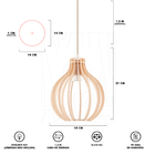 Pendente Luminária Bali E27 Quarto Bancada Moderno Lounge Pes