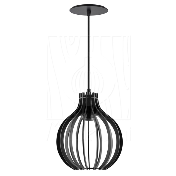 Pendente Luminária Bali E27 Quarto Preto Moderno Lounge