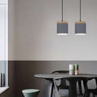 Pendente Luminária Cinza Com Detalhe Em Madeira Lagos