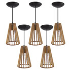 Pendente Luminária Circus 15 Madeira Desmontada 5 Unidades Rú